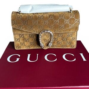 Gucci Dionysus Medium Suede Shoulder Bag - Brown
